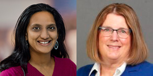 Dr. Surabhi (Sara) Vora (left), principal investigator in the Center for Clinical and Translational Research and Dr. Janet Englund, principal investigator in the Center for Clinical and Translational Research