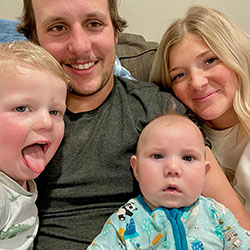 A family in a hospital