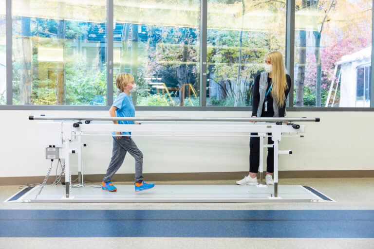 A boy receives physical therapy at Seattle Children's