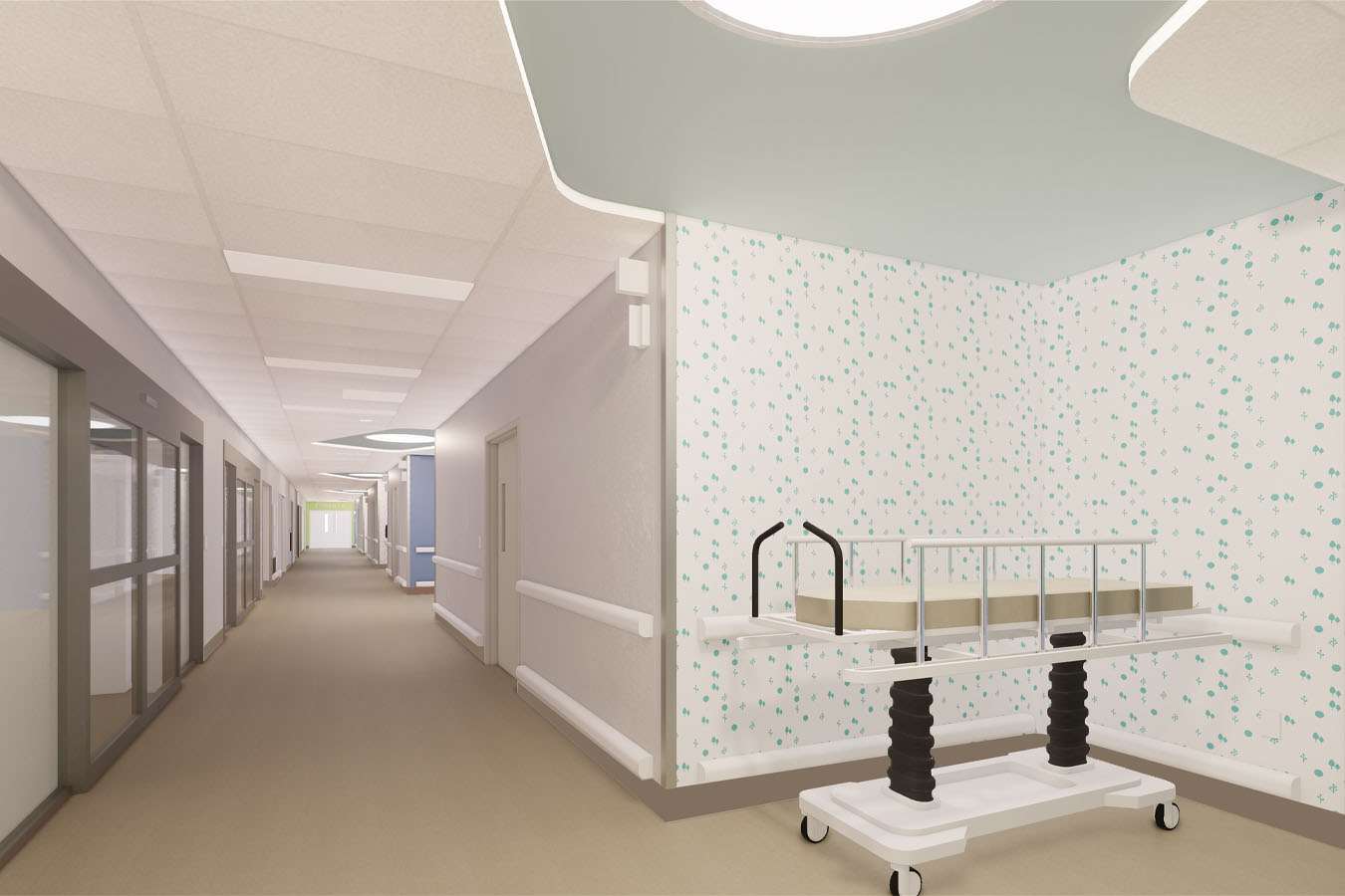 Rendering of a sterile corridor