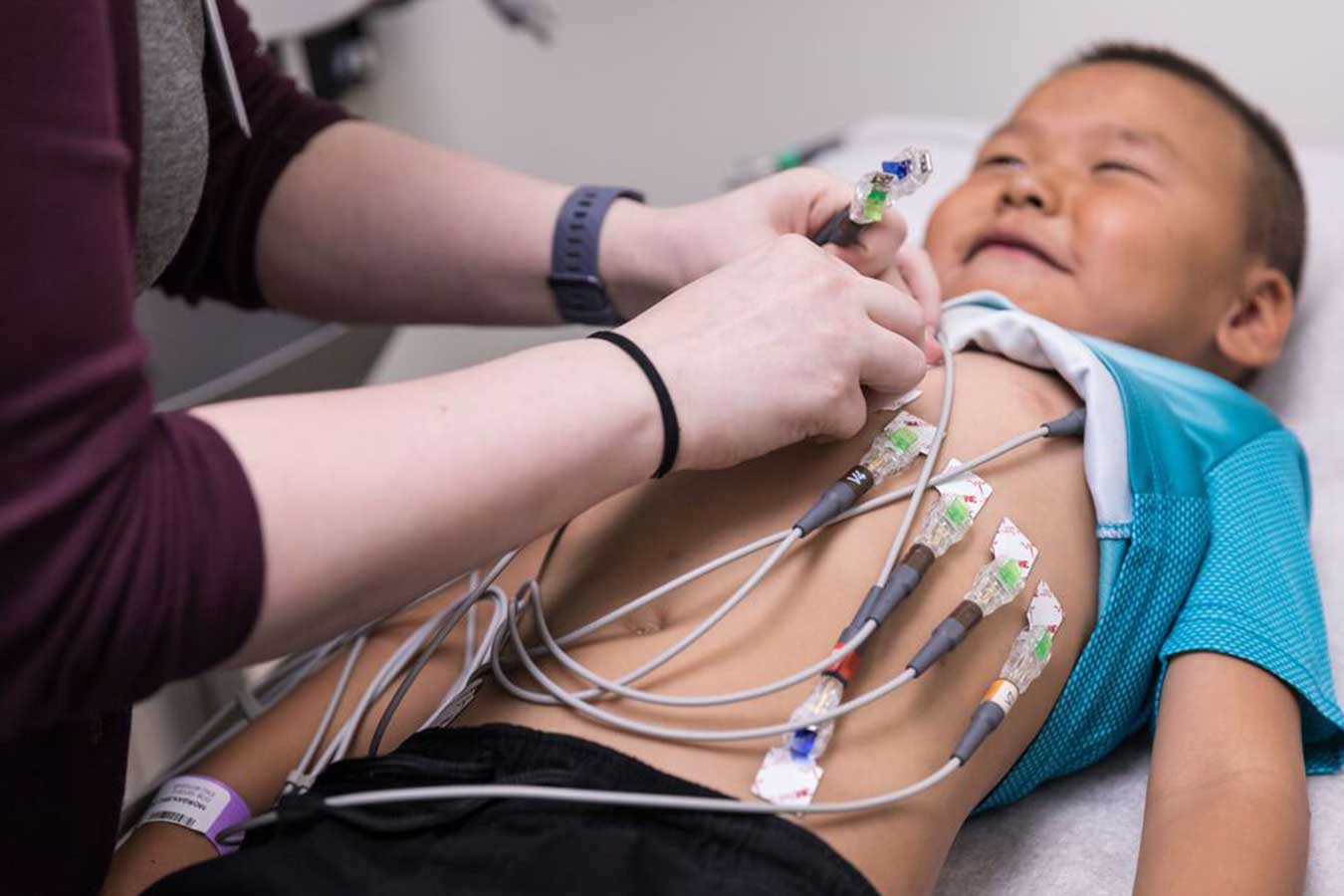 Seattle Children's cardiac patient having an exam