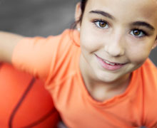 Girl with basketball