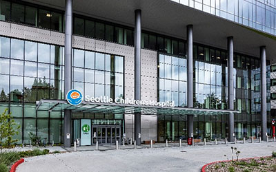 Exterior of Seattle Children's hospital campus.