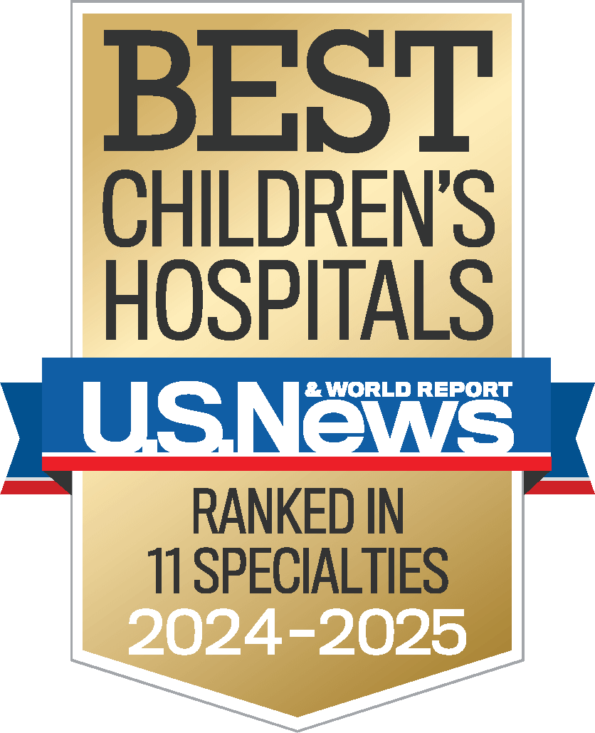 Consistently ranked one of the nation’s best children’s hospitals by US News and World Report