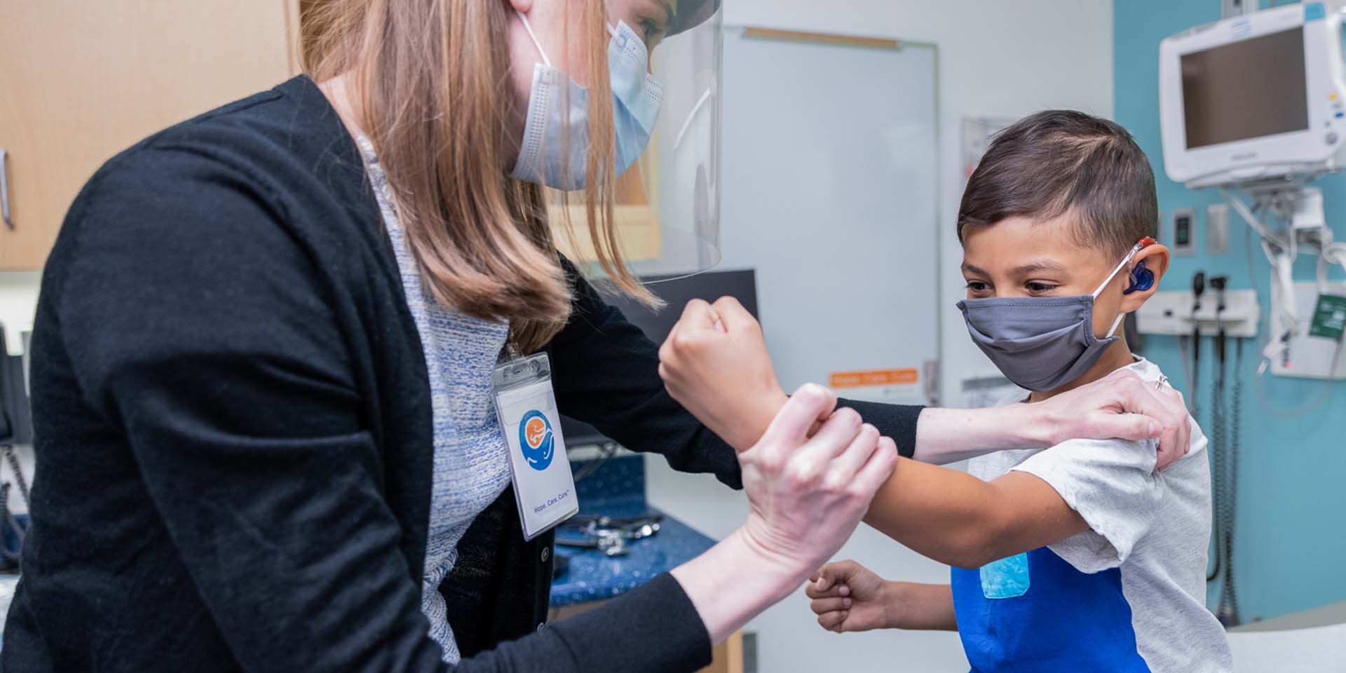 A boy is given a medical exam at Seattle Children's