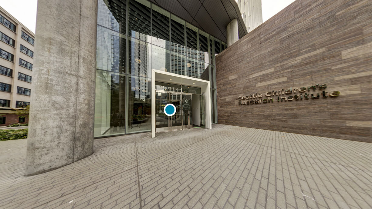 Exterior of Seattle Children's Research Institute's B. Wayne Hughes Building, also known as Building Cure