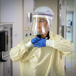 A medical provider in PPE